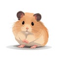 Hamster isolated on white background. Cute hamster vector illustration.