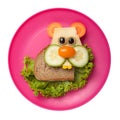 Hamster made of bread and vegetables