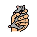 hamster pet hand color icon vector illustration Royalty Free Stock Photo