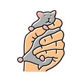 hamster pet hand color icon vector illustration Royalty Free Stock Photo