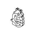 hamster pet hand isometric icon vector illustration Royalty Free Stock Photo