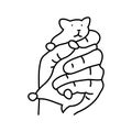hamster pet hand line icon vector illustration Royalty Free Stock Photo