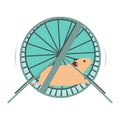 Hamster running in a wheel vector illustration