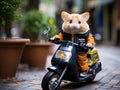 Hamster scooter delivery cute and efficient