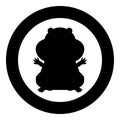 Hamster silhouette icon black color in circle