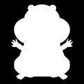 Hamster silhouette white color icon .