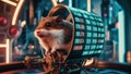 A hamster sitting in a slot machine with numbers on it, AI Royalty Free Stock Photo