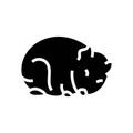 hamster sleeping pet glyph icon vector illustration