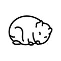 hamster sleeping pet line icon vector illustration