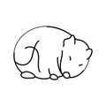 hamster sleeping pet line icon vector illustration
