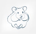 Hamster vector animal wild one line design