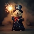 Hamster celebrating the 4th of July.