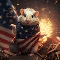 Hamster celebrating the 4th of July.