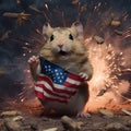Hamster celebrating the 4th of July.