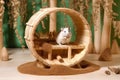 hamster wheel made of natural materials like wood and bamboo