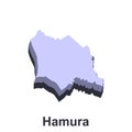 Hamura City map silhouette simple design, prefecture japan map design template