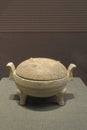 Han Dynasty pottery painted round Ding vessel