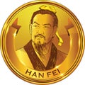 Han Fei gold style portrait, vector