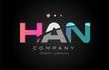 HAN h a n three letter logo icon design