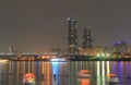 Han river cityscape night Seoul South Korea Royalty Free Stock Photo