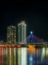 The bridge rotates the Han River