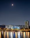 Han river and Seoul cityscape night view in South Korea Royalty Free Stock Photo