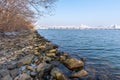 Han river and Seoul cityscape in winter in South Korea Royalty Free Stock Photo