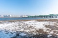 Han river and Seoul cityscape in winter in South Korea Royalty Free Stock Photo