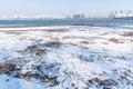 Han river and Seoul cityscape in winter in South Korea Royalty Free Stock Photo