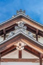 Hanagawara and Gegyo (gable) of Kanchi-in Shingon Buddhist temple located in Kyoto, Japan