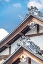 Hanagawara and Gegyo (gable) of Kanchi-in Shingon Buddhist temple located in Kyoto, Japan Royalty Free Stock Photo