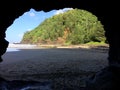 Hanakapiai Beach on Na Pali Coast on Kauai Island, Hawaii - Kalalau Trail. Royalty Free Stock Photo