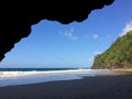 Hanakapiai Beach on Na Pali Coast on Kauai Island, Hawaii - Kalalau Trail. Royalty Free Stock Photo