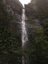 Hanakapiai Falls on Na Pali Coast on Kauai Island, Hawaii.