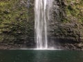 Hanakapiai Falls on Na Pali Coast on Kauai Island, Hawaii. Royalty Free Stock Photo