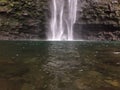 Hanakapiai Falls on Na Pali Coast on Kauai Island, Hawaii. Royalty Free Stock Photo