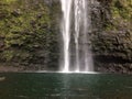 Hanakapiai Falls on Na Pali Coast on Kauai Island, Hawaii. Royalty Free Stock Photo