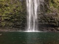 Hanakapiai Falls on Na Pali Coast on Kauai Island, Hawaii. Royalty Free Stock Photo