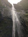 Hanakapiai Falls on Na Pali Coast on Kauai Island, Hawaii. Royalty Free Stock Photo