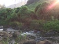 Hanakapiai Stream on Napali Coast on Kauai Island, Hawaii. Royalty Free Stock Photo