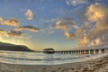 Hanalei Pier at dusk.Kauai, Hawaii. Royalty Free Stock Photo