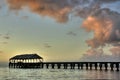 Hanalei Pier at dusk.Kauai, Hawaii. Royalty Free Stock Photo