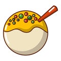 Hanami dango icon, cartoon style