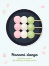 Hanami Dango. Japanese sweets for sakura season.