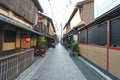 Hanamikoji Street in Gion, Kyoto, Japan. Royalty Free Stock Photo