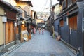 Hanamikoji Street in Gion, Kyoto, Japan. Royalty Free Stock Photo