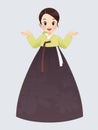 Hanbok girl korean traditional dress Royalty Free Stock Photo