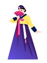 Hanbok national costume - flat design style single isolated image