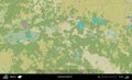 Hancavicy District outlined, Belarus. Topographic Humanitarian Royalty Free Stock Photo