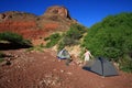 Hance Rapids campsite in the Grand Canyon.